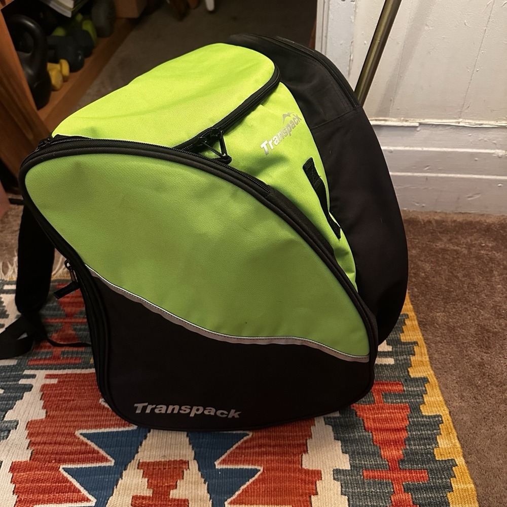 Transpack Edge Ski / Snowboard Boot and Gear Bag Backpack Lime Green & Black EUC
